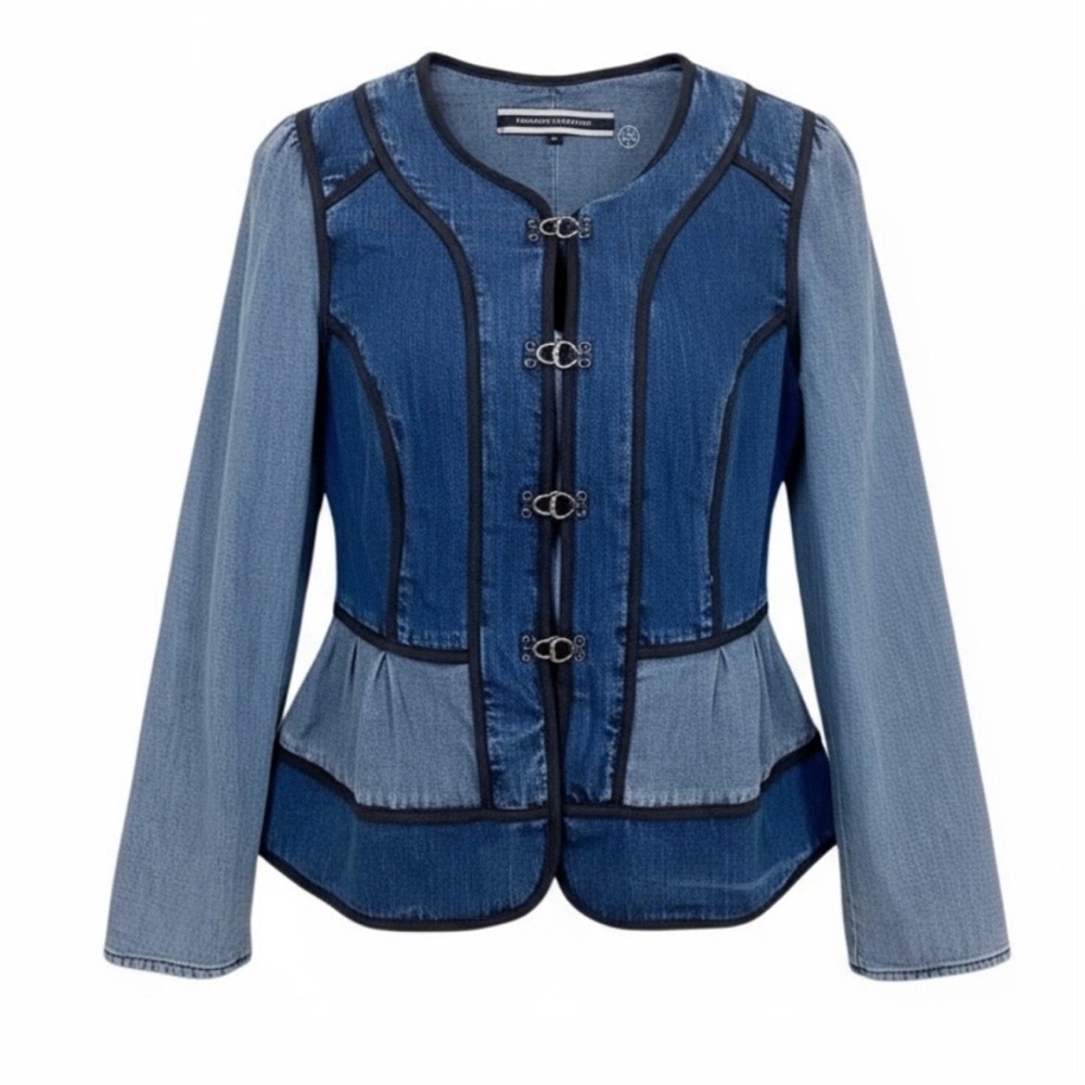 Anthropologie Daughters of the Liberation Peplum Denim Jacket